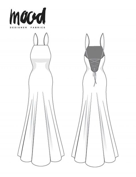 The Todea Dress - Free Sewing Pattern - Mood Sewciety Cross Back Dress Pattern, Party Dress Patterns Women, Dress Patterns Women, Long Dress Sewing, Long Dress Sewing Patterns, Unique Sewing Patterns, Party Dress Patterns, Mood Sewciety, Dress Sewing Patterns Free