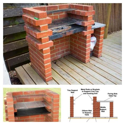 Bbq Grill Diy, Grill Diy, Diy Barbecue, Brick Grill, Brick Bbq, Barbecue Pit, Brick Pizza Oven, Outdoor Bbq Grill, Diy Grill