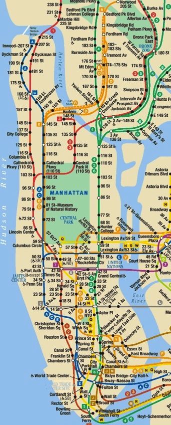 Manhattan subway map Ny Subway, Nyc Landmarks, Transit Map, Nyc History, New York City Vacation, New York Vacation, New York City Map, Subway Map, Ny Trip