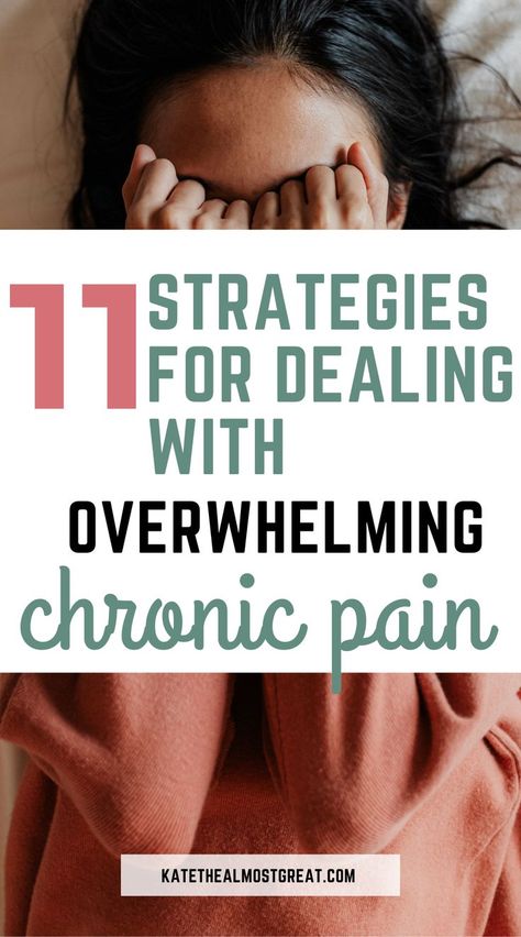 Text reads: 11 strategies for dealing with overwhelming chronic pain (end text). what to do when chronic pain becomes too much, chronic pain, pain, acute pain, rheumatoid arthritis, RA, rheum, arthritis, autoimmune arthritis, fibro, fibromyalgia, endo, endometriosis, spoonie, spoonie life Nerve Pain Remedies, Chronic Pain Awareness, Living With Chronic Pain, Pain Medicine, Chronic Pain Management, Arthritic Pain, Natural Pain Relievers, Healthy Book, Nerve Health