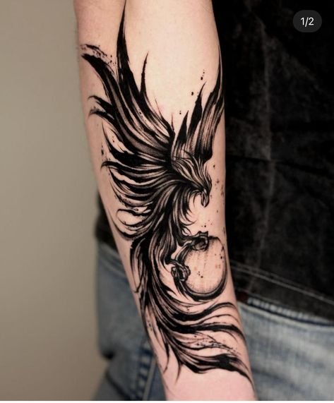 Phoenix Tattoo Men, Phoenix Tattoo Sleeve, Tato Phoenix, Japanese Phoenix Tattoo, Fenix Tattoo, Ink Tattoo Design, Red Tattoo Ideas, Rare Tattoos, Reborn Anime