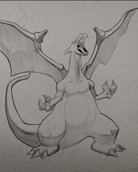 Charizard drawing. Decided to give em the old Sugimori pose. #charizard #pokemon #pokemonartwork #pokemonfanart #fanart #pokemoncommunity #charmander Pokemon Charizard drawing on procreate Pokemon Drawings Charizard, Pokemon Charizard Drawing, How To Draw A Pokemon, Pokemon Drawings Sketches Easy, Charizard Drawings, Charizard Sketch, Pokemon Art Draw, Pokemon Drawings Sketches, Sketch Art Ideas