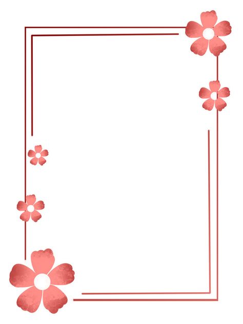 Flower Border Design Simple, Flower Border Design, Gradient Flower, Drawing Borders, Colorful Borders, Poster Decorations, Border Png, Geometric Border, Beautiful Pink Flowers