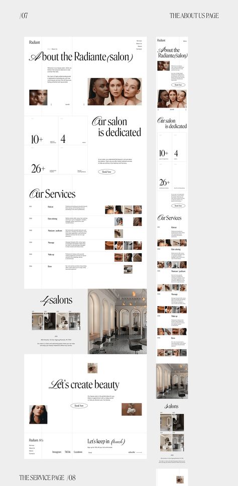 Hair salon | Landing Page :: Behance Hair Salon Web Design, Product Landing Page Design, Beauty Landing Page, Hair Salon Website Design, Salon Website Design, Hair Websites, Bar Website, Product Design Graphic, Ui Design Website