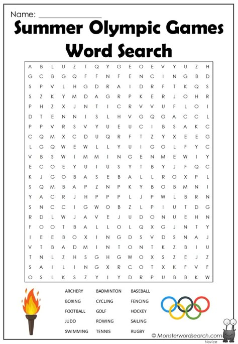 Olympic Word Search, Summer Olympic Games For Seniors, Olympics Summer Camp Activities, Olympics Week Summer Camp, Olympics Summer Camp Theme, Olympic Games Activities, Summer Olympics Coloring Pages, Olympics Worksheets For Kids, Olympic Stem Activities For Kids