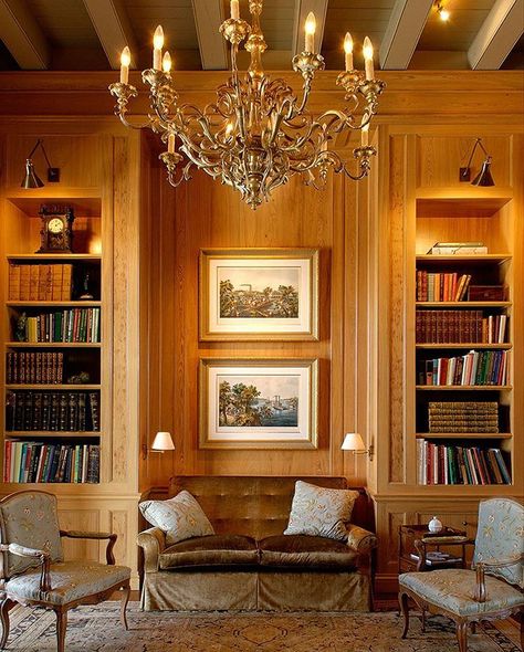 “A beautiful cypress paneled library in one of my French colonial estates in Louisiana near New Orleans. Interior design by Ann Holden. #frenchcolonial…” Paneled Library, Beautiful Library, Traditional Office, New Orleans Homes, Home Libraries, Grand Homes, Diy Farmhouse Decor, A Living Room, Architectural Digest