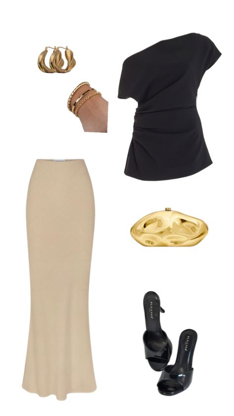 Classy outfit with a maxi skirt tight top heels and accessories Skirt And Heels Outfit Classy, Classy Maxi Skirt Outfit, Maxi Skirt Outfit Classy, Tight Maxi Skirt Outfit, Formal Skirt Outfit Classy, Skirt Dinner Outfit, Pink Maxi Skirt Outfit, Formal Skirt Outfit, Skirt Work Outfit