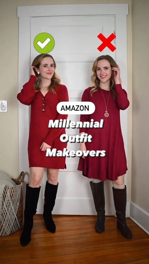 191K views · 284 reactions | Amazon millennial makeovers (comment “MAKEOVER” to have these looks sent to your DMs) we love including some of our favorite Amazon pieces for our makeovers. Which Amazon inspired makeover is your favorite? . . . Outfit update, outfit makeover, fall outfit inspo, dress outfit . #casualoutfitideas #fashionupdate #millenial #fashiontips #amazonfashion | Two Scoops of Style | Taylor Swift · Style (Taylor's Version) Millenial Makeover, Millenial Outfit Updates, Millennial Outfit, Summer Pjs, Silk Sleepwear, Satin Pyjama Set, Fashion Mood Board, Satin Pajamas, Taylor Swift Style