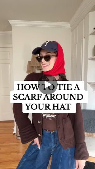 1K reactions · 63 shares | How to tie a scarf around your hat. Will you be trying this method? | Rebecca Kahane Pankow Scarf And Hat Outfit, Tie A Scarf, Scarf And Hat, Hat Outfit, Tie Scarf, Scarf Belt, Scarf Tying, How To Wear Scarves, Outfits With Hats