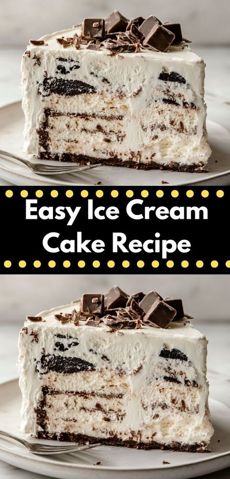 Looking for a delightful dessert that wows? This ice cream cake recipe is a delicious blend of creamy layers and crunchy toppings. Perfect for family gatherings, it’s sure to be a crowd-pleaser. I've Cream Cake Recipe, Cookies And Cream Ice Cream Cake Recipe, I E Cream Sandwich Ice Cream Cake, Ice Cream Cake With Cake Layer, Homemade Oreo Ice Cream Cake, Twix Ice Cream Cake, Vanilla Ice Cream Cake Recipe, Copycat Dairy Queen Ice Cream Cake, How To Make An Ice Cream Cake