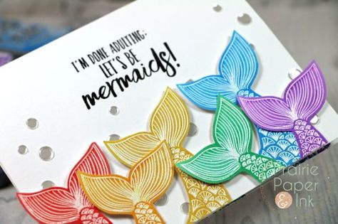 Mermaid Cards, Beachy Cards, Mermaid Card, Sea Cards, Bloom Box, Easy Magic Tricks, Magical Mermaid, Stamp Card, Nautical Cards