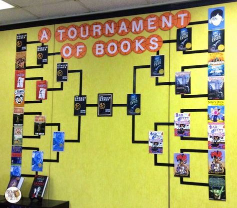 Book Madness: A Tournament of Books - The Brown Bag Teacher March Madness Book Tournament, March Madness Books, Tournament Of Books, Sharing Books, Book Whisperer, Middle School Libraries, Bored Teachers, Library Book Displays, 6th Grade Reading