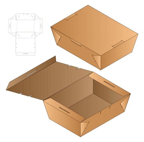 Box packaging die cut template design. 3d mock-up Box Packaging Templates, Packaging Die Cut, Cardboard Display Stand, Food Box Packaging, Packaging Template Design, Restaurant Flyer, Cardboard Display, Packaging Template, Clothing Packaging