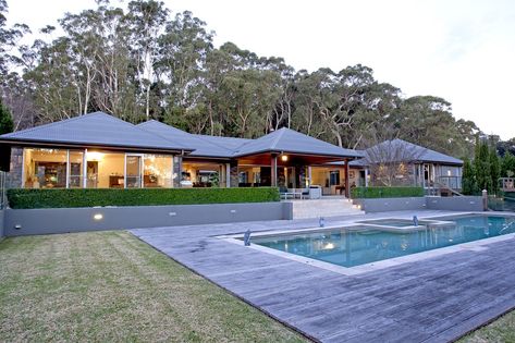 Luxury acreage home designs are all about giving you and your family the space needed to live as one with your environment. Acerage Homes, Australian Country Houses, Architects Portfolio, Country House Design, Rural House, Luxury House Designs, French Country House, Central Coast, Home Designs