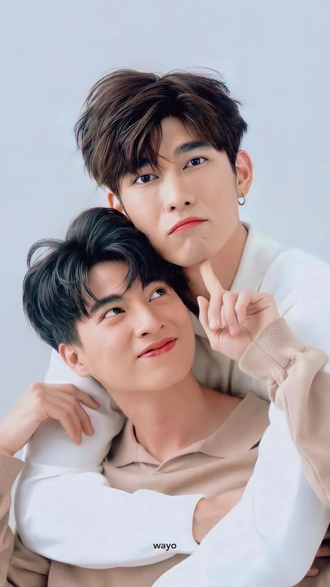 Moments of Mew Suppasit and Gulf Kanawut who is also known as Tharn and Type in the Thai BL series TharnType Tharn Type, Type Wallpaper, Mew Suppasit, Gulf Kanawut