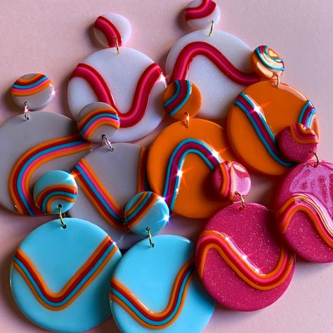 70s Clay Earrings, Boho Jewelry Diy, Diy Boho, Polymer Earrings, Clay Jewellery, Earring Ideas, Boho Diy, Polymer Clay Jewelry, Clay Jewelry