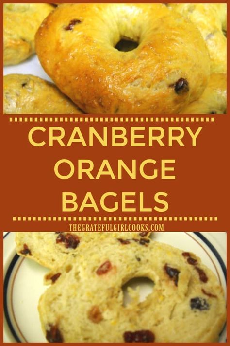 Ready for chewy, homemade New York style cranberry orange bagels, bursting with the flavor of cranberries and orange zest? Make your own bagels from scratch! via @gratefuljb Cranberry Bagels Recipe, Cranberry Orange Bagels, Everything Bagels Recipe Homemade, Flavored Bagel Recipe, Bagel Flavor Ideas, Apple Bagel Recipe, Flavored Bagels, Unique Bagel Ideas, Bagels Ideas