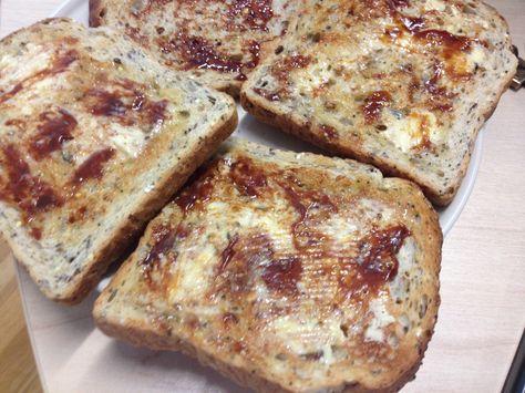 Superseeded bread with butter and a bit of Marmite.. Dont you just love it ? #marmite#bread#toast#yummy#butter#breakfast Marmite On Toast, Toast Aesthetic, Bread With Butter, Buttered Toast, Bread Toast, On Toast, Just Love, French Toast, Love It