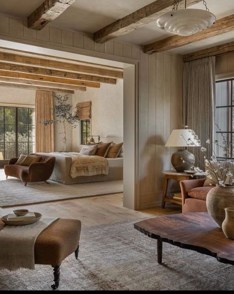 Interior Design Rustic, Casa Vintage, Modern Style Homes, Amber Interiors, Simple Bedroom, A Living Room, Rustic Interiors, Elle Decor, Cozy Bedroom