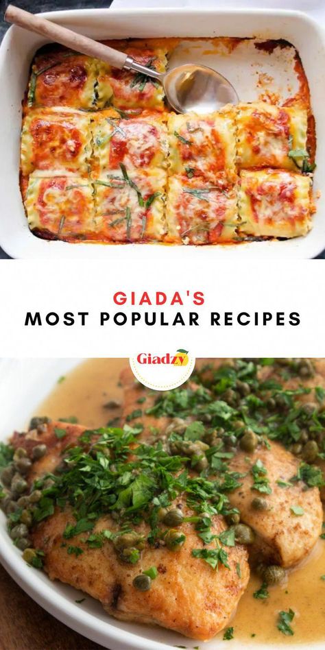 Every chef has their signature recipes, and it's no doubt that Giada's are all Italian classics. From simple bolognese to chicken piccata, Giada's most popular recipes tend to be easy-to-make classic Italian dishes - and there's no question as to why! These are the keeper recipes that we all make on repeat constantly f Italian Meat Dishes, Signature Recipes, Italian Main Dishes, Giada De Laurentiis Recipes, Giada Recipes, Italian Dinner Recipes, Traditional Italian Dishes, Italian Meats, Italian Pasta Recipes