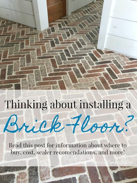 Brick Floors, Brick Floor, Brick Pavers, Brick Flooring, Brick Tiles, Laundry Mud Room, Diy Flooring, Easy Home Decor, Diy Home Improvement