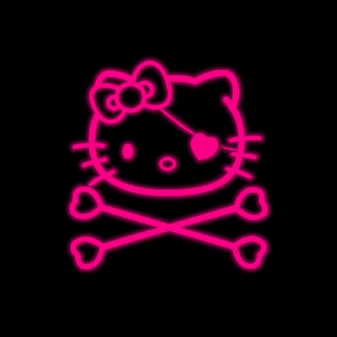 Pink And Black Hello Kitty Widget, Hot Pink Hello Kitty Icons, Hello Kitty Widget Icons Black And Pink, Pink Emo Widgets, Y2k Symbols Pink And Black, Dark Hello Kitty Pfp, Pink Emo Icons, Y2k Widgets Pink, Hot Pink And Black Icons