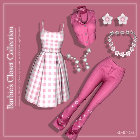 Sims 4 Barbiecore Cc, Belaoallure Cc, Barbie Sims 4 Cc, Sims 4 Barbie Cc, Barbie Sims, Lotes The Sims 4, Pelo Sims, The Sims 4 Packs, Closet Collection