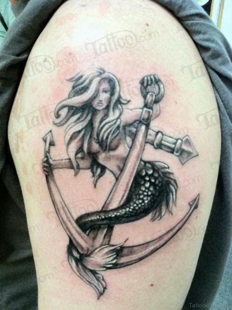 Mermaid Anchor Tattoo, Mermaid Pinup, Hai Tattoo, Tattoo Girl Wallpaper, Tattoo Mermaid, Pin Up Mermaid, Rib Tattoos For Guys, Ray Tattoo, Mermaid Tattoo Designs