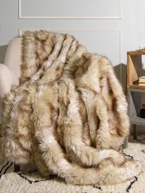 PRICES MAY VARY. Faux Fur Thick, lush and rich Amber Fox faux fur throw is a stunning addition to any couch, chair or bed Luxuriously lined with a color coordinated faux rabbit fur Available in three generous sizes: 54 High quality faux fur throws add texture and warmth to your home décor Dry clean recommended, NO HEAT Faux Fur Blanket On Bed, Versace Interior, Bathroom Decor Girly, Diy Walk In Closet, Baddie Apartment Ideas, Closet Makeover Diy, Vibey Room, Pink Bathroom Decor, Fur Bedding