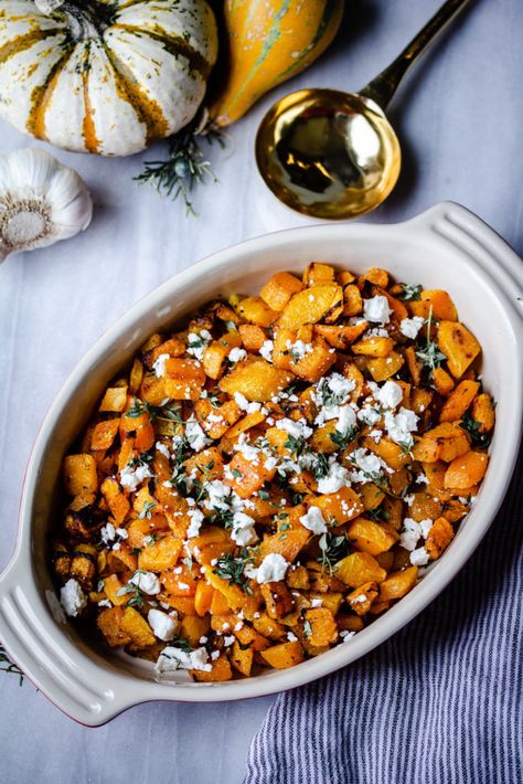 Butternut Squash Goats Cheese, Veggies With Goat Cheese, Roasted Butternut Squash With Goat Cheese, Butternut Goat Cheese, Butternut Squash Recipes Goat Cheese, Butternut Squash Side Dish Thanksgiving, Goat Cheese Butternut Squash, Christmas Squash Side Dishes, Butternut Squash Sides