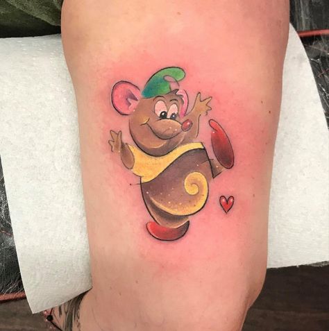 Gus Gus Tattoo, Gus Gus Cinderella, Gus Cinderella, Tattoo Watercolour, Cinderella Tattoo, Gus Gus, Disney Tattoos, Love Tattoos, Tattoos And Piercings