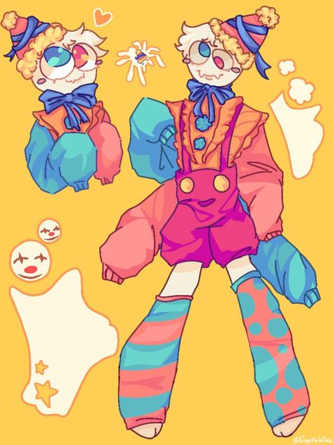 art Oc the amazing digital circus (TADC) Clown Ocs Drawing, The Digital Circus Oc, Kidcore Oc Art, The Amazing Digital Circus Oc Ideas, Circus Names, Tadc Oc Idea, Gambler Oc, Tadc Oc Art, Cute Clown Oc