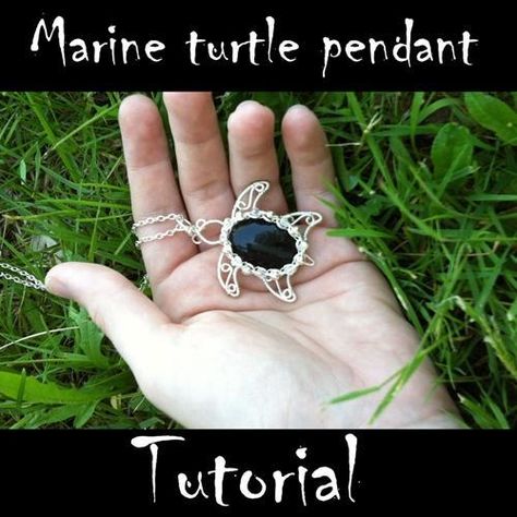 Looking for your next project? You're going to love Marine turtle pendant by designer caronea. Wire Animals, Marine Turtle, Pendant Tutorial, Turtle Pendant, Necklace Pendants, Jewelry Techniques, Work Jewelry, Jewelry Making Tutorials, Beads And Wire