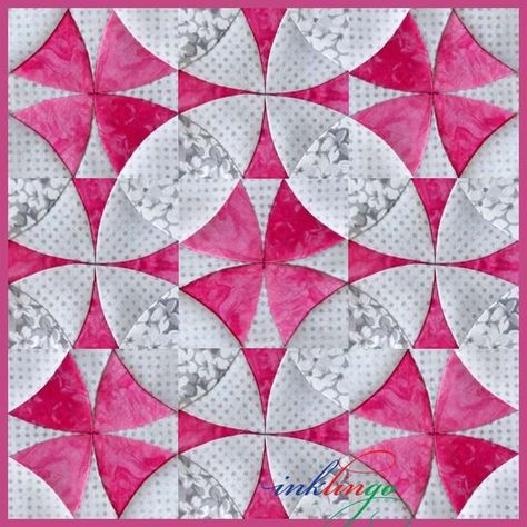 Winding Ways 3 inch Templates - Quilt with Inklingo Winding Ways Quilt, Circle Quilt Patterns, Kaleidoscope Quilt, Heart Quilt Pattern, Chic Quilts, Circle Quilts, Silk Quilt, Flower Quilts, Quilting Templates