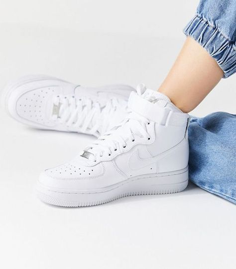 Nike Air Force 1 High Top Sneakers Nike High Sneakers, Nike Air Force 1 High Outfit Women, Nike Air Force One High, White Sneakers High Tops, High Top Air Force 1 Outfit Woman, Air Force 1 High Outfit Woman, Air Force High Tops Outfits, Nike Air Force 1 High Outfit, Air Force 1 High Tops Outfit