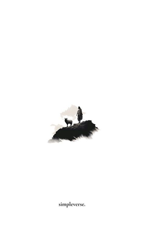 Minimalistic Iphone Wallpaper, Sheep Black And White, Standing On A Mountain, Minimalistic Wallpaper, White Jesus, Biblical Tattoos, Bible Quotes Background, Christian Illustration, Christian Graphics