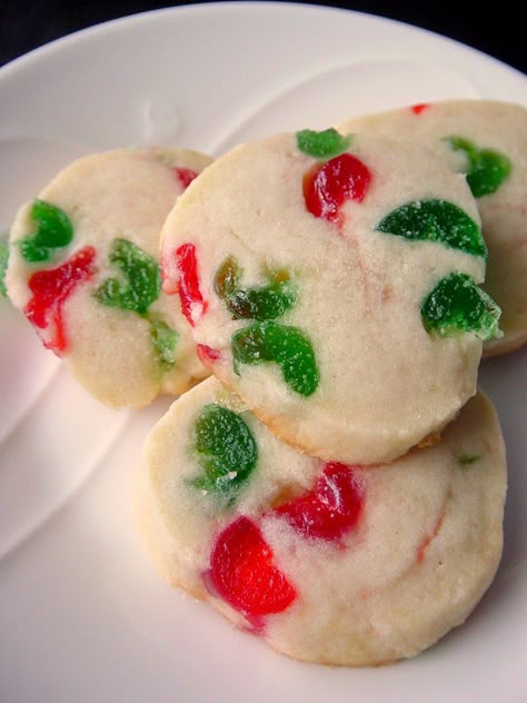 Candied Cherry Slices Christmas Cookies - Suzie The Foodie Candied Cherries, Norwegian Recipes, Box Cookies, Icebox Cookies, Christmas Eats, Holiday Fruit, Fruit Cookies, Cherry Cookies, Cherry Candy