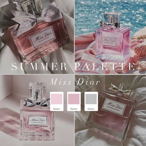 Perfume inspiration based on your colour season 🖤 . #coloranalysis #colouranalysis #summerpalette #springpalette #autumnpalette #winterpalette Light Summer Style, Perfume Inspiration, Colour Season, Color Seasons, Miss Dior Blooming Bouquet, Colour Analysis, True Summer, Spring Palette, Color Season