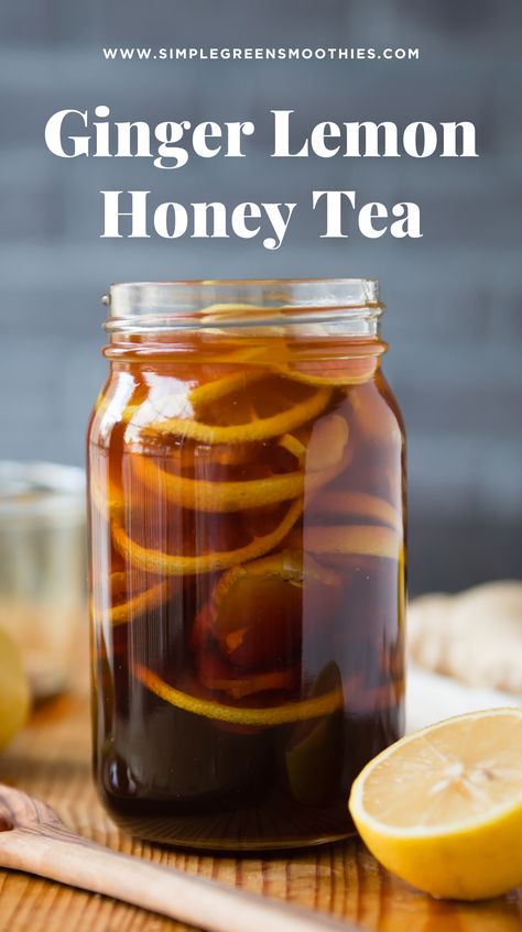 Ginger Honey Tea, Honey Tea Recipe, Lemon Ginger Honey, Ginger Lemon Honey Tea, Medicinal Honey, Honey Lemon Tea, Lemon Ginger Tea, Ginger Tea Recipe, Ginger Honey