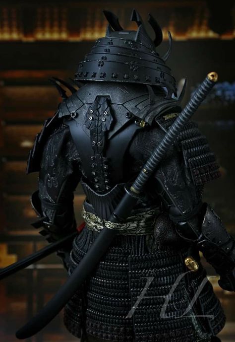 Samurai Batman 2.0 HL 1/6 Scale Custom Studio Black Samurai Armor, Samurai Batman, Futuristic Samurai, Monster Pictures, Batman 2, Shadow People, Warrior Concept Art, Ninja Art, Shadow Warrior