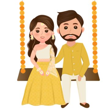 haldi couple,haldi ceremony,indian couple,marriage,wedding,bride and groom,indian wedding,indian weddings,indian,wedding inspiration,groom,wedding dress,wedding illustration,indian wedding couple,ethnic,lehenga,cartoon bride and groom,indian wedding goals,wedding couple,traditional wedding,bride,traditional,couple cartoon,couples of india,the bride,indian bride,wedding attire,couple,indian haldi,haldi function,haldi dress,haldi rituals,hindu haldi,haldi celebration,haldi clothes,haldi couple dre Haldi Animated Couple, Haldi Clipart, Haldi Caricature Couple, Haldi Cartoon Bride, Haldi Couple Illustration, Haldi Quotes, Haldi Caricature, Haldi Dress For Groom, Haldi Groom