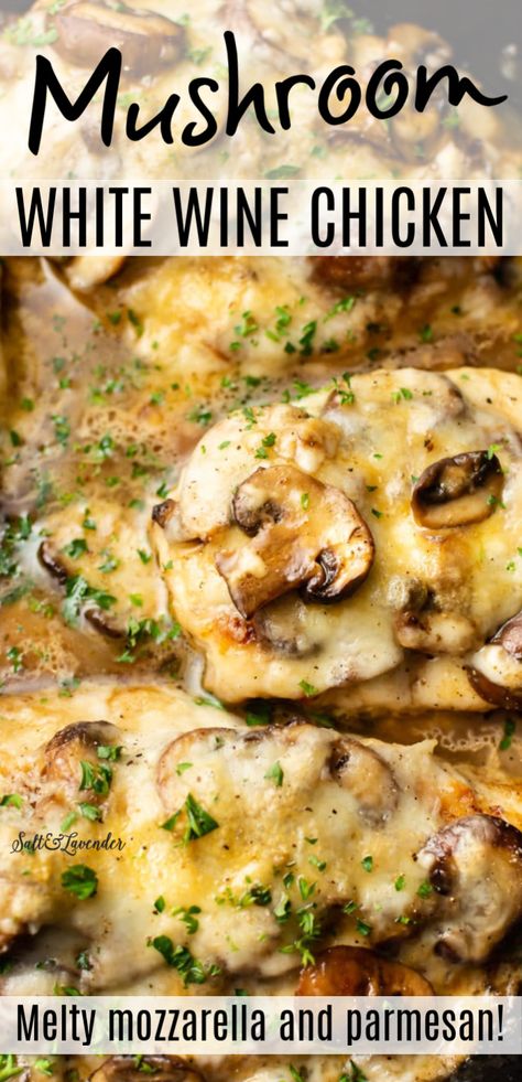 Chicken Onion Mushroom Recipes, Chicken Mushrooms Cheese Recipes, Best Chicken And Mushroom Recipe, Chicken And Mushrooms In Wine Sauce, Chicken Mushroom And Onions, White Mushrooms Recipe, Chicken Mushroom White Wine Sauce, Chicken And Mushrooms In A Garlic White Wine Sauce, Mozzarella Mushroom White Wine Chicken