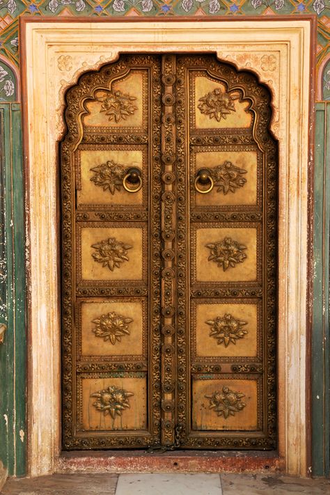 Door 1, Jaipur City Palace by wildplaces on DeviantArt Jaipur Doors, Jaipur City Palace, Indian Palace, Jaipur City, Disaster Management, Door Picture, Vintage India, Secret Door, Colorful Heels