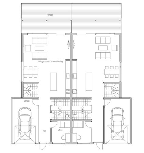 house design semi-detached-house-plan-oz66d 12 Semi Detached House Plans, Duplex House Plan, Designer House, Plans House, Duplex House Plans, Bungalow Design, Duplex House, Modern House Plan, Semi Detached House