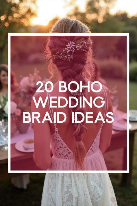 Did you know that boho wedding braids are the ultimate way to nail a dreamy, laid-back vibe for your big day? From intricate lace braids to loose, flowing plaits, these styles will mesh perfectly with your bohemian theme. Explore stunning boho hairdos that marry perfectly with floral crowns, whimsical gowns, and ethereal ceremonies. Elevate your bridal look with trending braid inspirations. Click to discover the chic world of boho wedding braids today! Easy Wedding Braid Hairstyles, Braided Hair Bride, Long Braid Wedding Hair, Braid Hairstyles For Wedding Bridesmaid, Wedding Hairstyles For Long Hair Braid, Braided Bridesmaid Hairstyles, Bridal Braids For Long Hair, Bridal Plait, Boho Wedding Nails