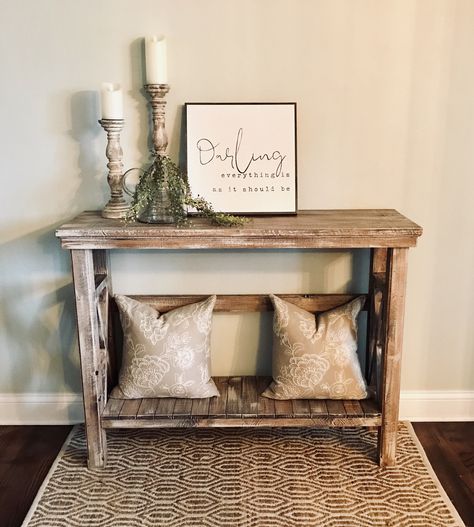 Want free domestic shipping? Enter FREESHIP during checkout. #etsy #kandkcreationsllc #etsyfinds #etsycoupon Enterway Table, Farmhouse Foyer Table, Australian Decor, Console Decor, Farmhouse Foyer, Ideas Jardin, Foyer Furniture, Farmhouse Style Furniture, Farmhouse Console Table