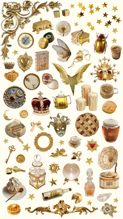 #gold #golden #goldenaesthetic #opulence Vintage Paper Printable, Stickers Aesthetic, Tattoo Portfolio, Gold Stickers, Scrapbook Materials, Digital Journal, Scrapbook Stickers, Vintage Paper, Sticker Set