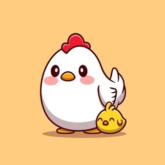 Catalyststuff | Freepik Chicken Cute Art, Chicken Cute Drawing, Cute Chicken Wallpaper, Cute Chicken Art, Cute Chicken Cartoon, Cute Chicken Drawing, Hen Illustration, Aesthetic Chicken, Turtle Poster