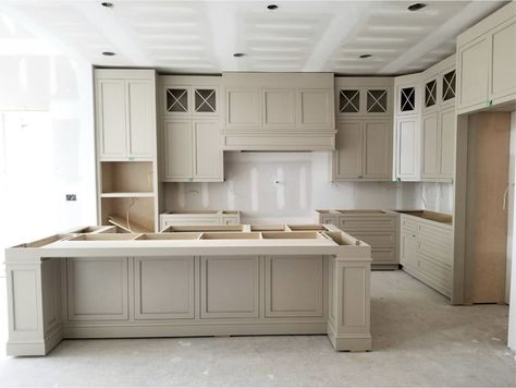 Greige Kitchen Cabinets With Quartz, Kitchen Design Two Tone Cabinets, Balanced Beige Kitchen, Sherwin Williams Balanced Beige Cabinets, Balanced Beige Kitchen Cabinets, Balanced Beige Sherwin Williams Cabinets, Sherwin Williams Balanced Beige, Balanced Beige Sherwin Williams, Creamy Kitchen