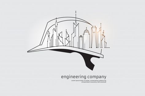 The particles, geometric art, line and dot of engineering Premium Vector Civil Engineering Logo, Engineering Poster, Logo Engineering, Engineering Logo, Ing Civil, Engineering Art, Construction Logo Design, Civil Engineering Design, Logo Banner